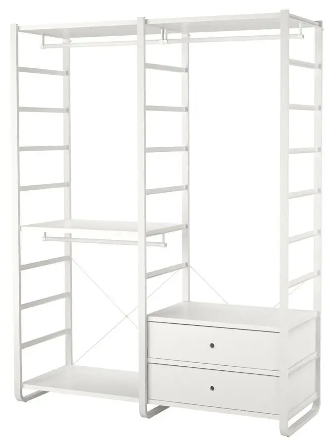 Sistem depozitare Ikea Elvarli 2 sectiuni/2 sertare 165x55x216 (Alb)