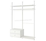 Sistem depozitare Ikea Elvarli 2 sectiuni/2 sertare/rafturi 175x51x222-350 (Alb)