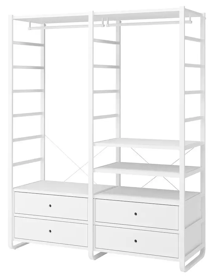Sistem depozitare Ikea Elvarli 2 sectiuni/4 sertare 165x55x216 (Alb)