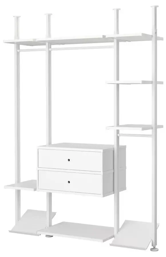 Sistem depozitare Ikea Elvarli 3 sectiuni/2 sertare 178x51x222-350 (Alb)