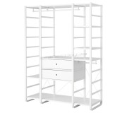 Sistem depozitare Ikea Elvarli 3 sectiuni/2 sertare/rafturi 165x55x216 (Alb)