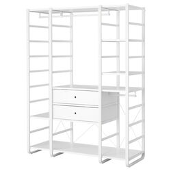 Sistem depozitare Ikea Elvarli 3 sectiuni/2 sertare/rafturi 165x55x216 (Alb)