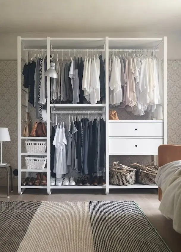 Система хранения Ikea Elvarli 3 секции/2 ящика/полки 205x55x216 (Белый)