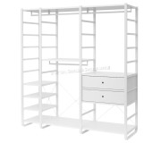 Sistem depozitare Ikea Elvarli 3 sectiuni/2 sertare/rafturi 205x55x216 (Alb)