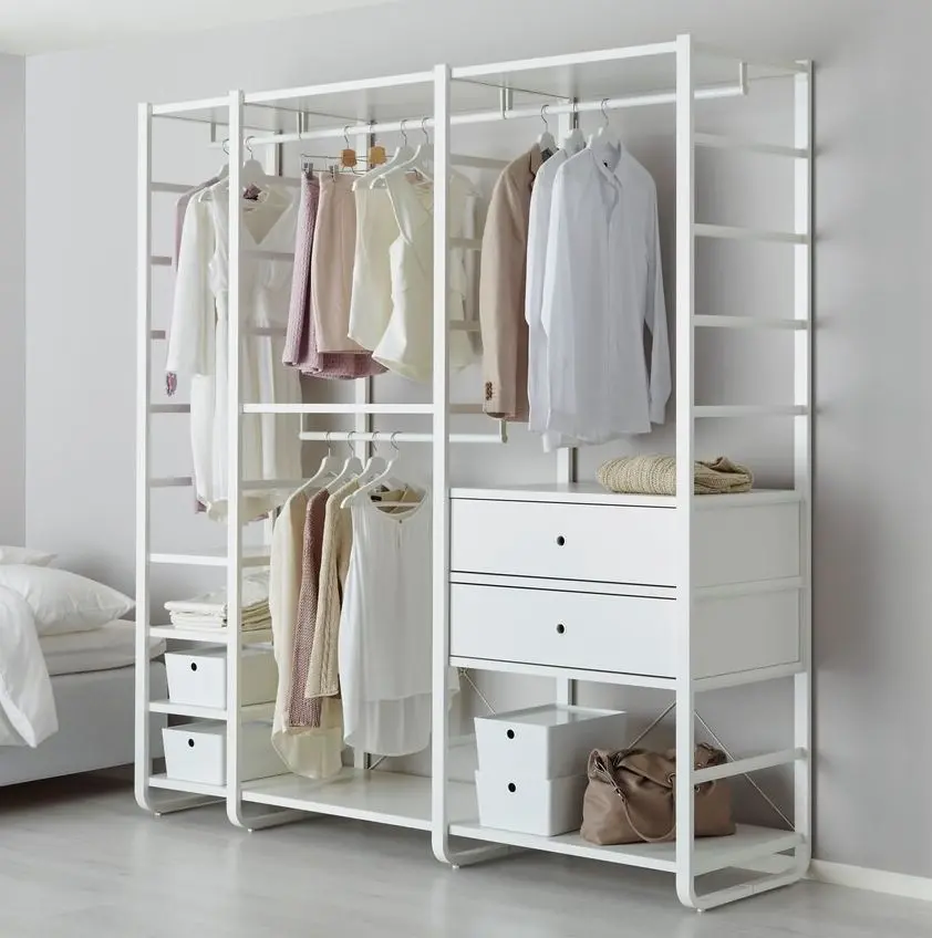 Система хранения Ikea Elvarli 3 секции/2 ящика/полки 205x55x216 (Белый)