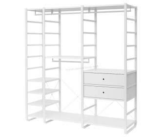 Sistem depozitare Ikea Elvarli 3 sectiuni/2 sertare/rafturi 205x55x216 (Alb)