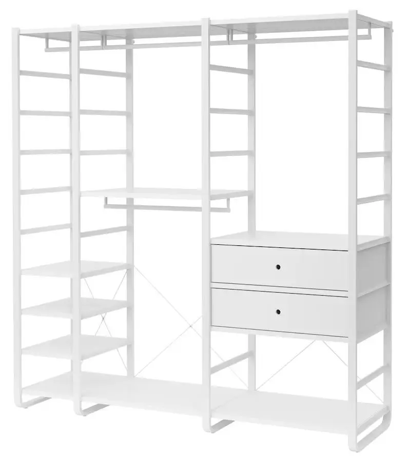 Система хранения Ikea Elvarli 3 секции/2 ящика/полки 205x55x216 (Белый)
