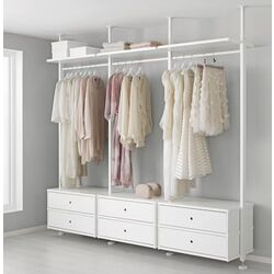 Sistem depozitare Ikea Elvarli 3 sectiuni/6 sertare 258x51x222-350 (Alb) Thumb