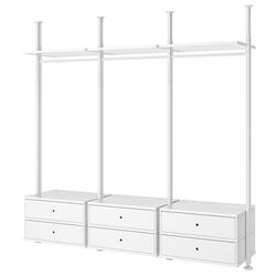 Sistem depozitare Ikea Elvarli 3 sectiuni/6 sertare 258x51x222-350 (Alb)