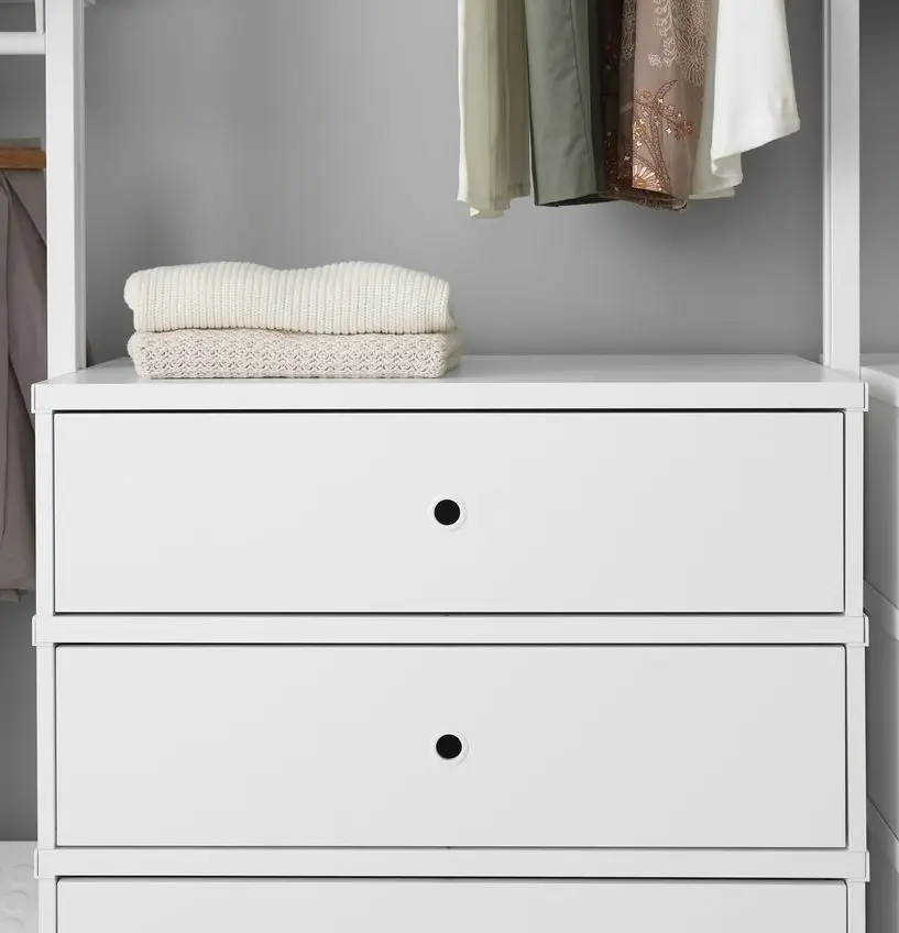 Sistem depozitare Ikea Elvarli 3 sectiuni/6 sertare 258x51x222-350 (Alb)