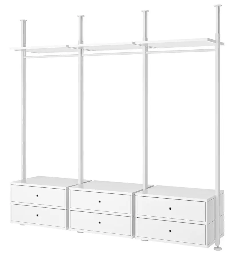 Sistem depozitare Ikea Elvarli 3 sectiuni/6 sertare 258x51x222-350 (Alb)