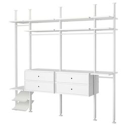 Sistem depozitare Ikea Elvarli 4 sectiuni/4 sertare 262x51x222-350 (Alb)