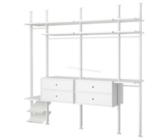 Система хранения Ikea Elvarli 4 секции/4 ящика 262x51x222-350 (Белый)