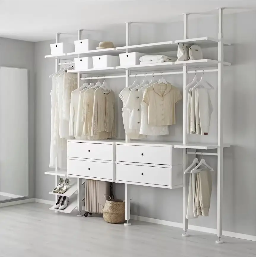 Sistem depozitare Ikea Elvarli 4 sectiuni/4 sertare 262x51x222-350 (Alb)