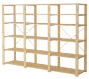 Sistem depozitare Ikea Hejne 3 sectiuni/rafturi 230x50x171 (Natur)