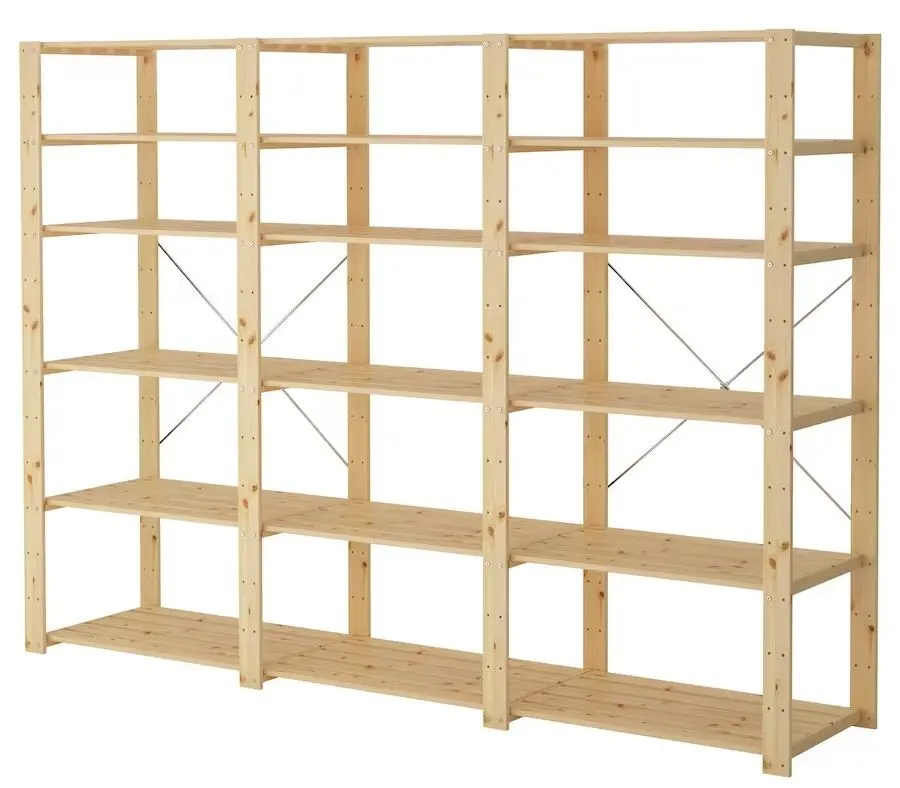 Sistem depozitare Ikea Hejne 3 sectiuni/rafturi 230x50x171 (Natur)