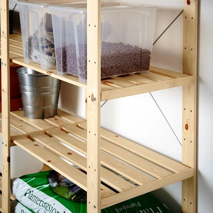 Sistem depozitare Ikea Hejne 4 sectiuni/rafturi 307x50x171 (Natur)