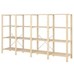 Система хранения Ikea Hejne 4 секции/полки 307x50x171 (Натуральный)