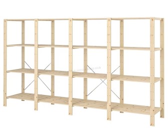 Система хранения Ikea Hejne 4 секции/полки 307x50x171 (Натуральный)