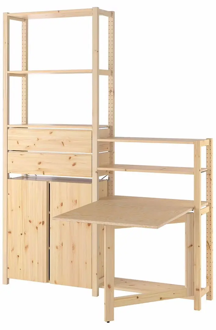 Sistem depozitare Ikea Ivar 2 sectiuni/masa plianta 175x30x226 (Pin)