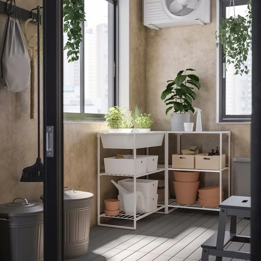 Sistem depozitare Ikea Jostein interior/exterior 122x102x90 (Alb)