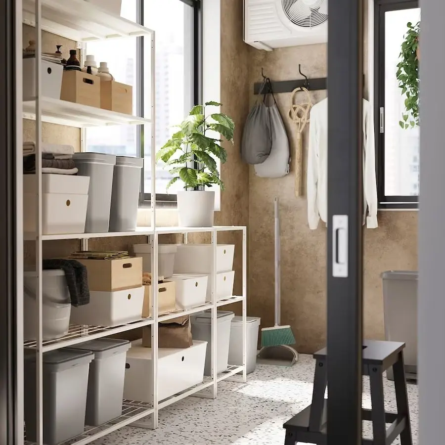 Sistem depozitare Ikea Jostein interior/exterior 182x40x180 (Alb)