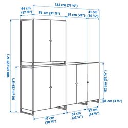 Система хранения Ikea Jostein для дома/улицы 182x44x180 (Белый) Thumb