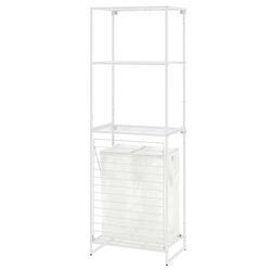 Sistem depozitare Ikea Jostein interior/exterior 61x40/76x180 (Alb/Transparent)