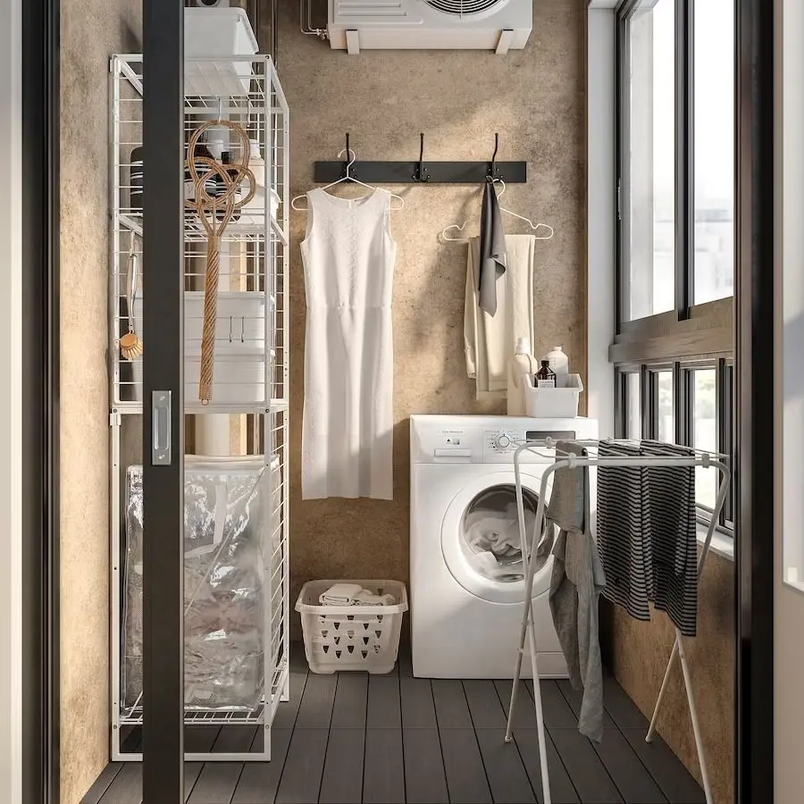 Sistem depozitare Ikea Jostein interior/exterior 62x40/76x180 (Alb/Transparent)