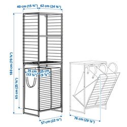 Sistem depozitare Ikea Jostein interior/exterior 62x40/76x180 (Alb/Transparent) Thumb