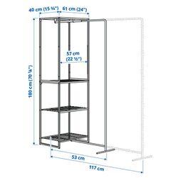 Sistem depozitare Ikea Jostein interior/exterior/plasa de sirma 61x53/117x180 (Alb) Thumb