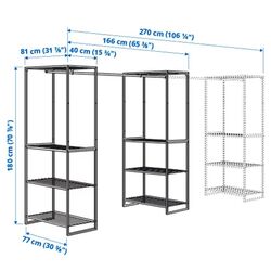 Sistem depozitare Ikea Jostein interior/exterior/plasa de sirma 81x166/270x180 (Alb) Thumb