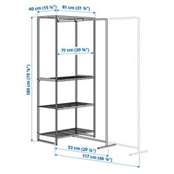 Система хранения Ikea Jostein для дома/улицы/сетка 81x53/117x180 (Белый) Thumb
