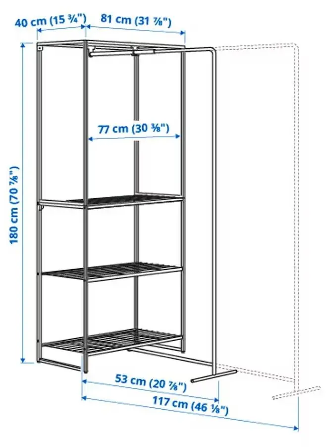 Система хранения Ikea Jostein для дома/улицы/сетка 81x53/117x180 (Белый)