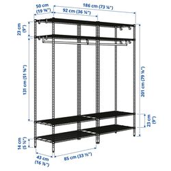 Sistem depozitare Ikea Omar 186x50x201 (Argintiu) Thumb