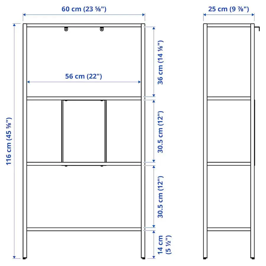 Etajeră Ikea Baggebo 60x25x116 (Alb)