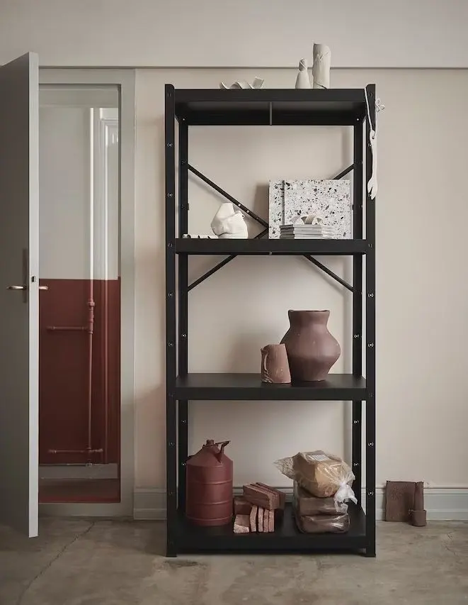 Etajera Ikea Bror 65x55x190 (Negru)