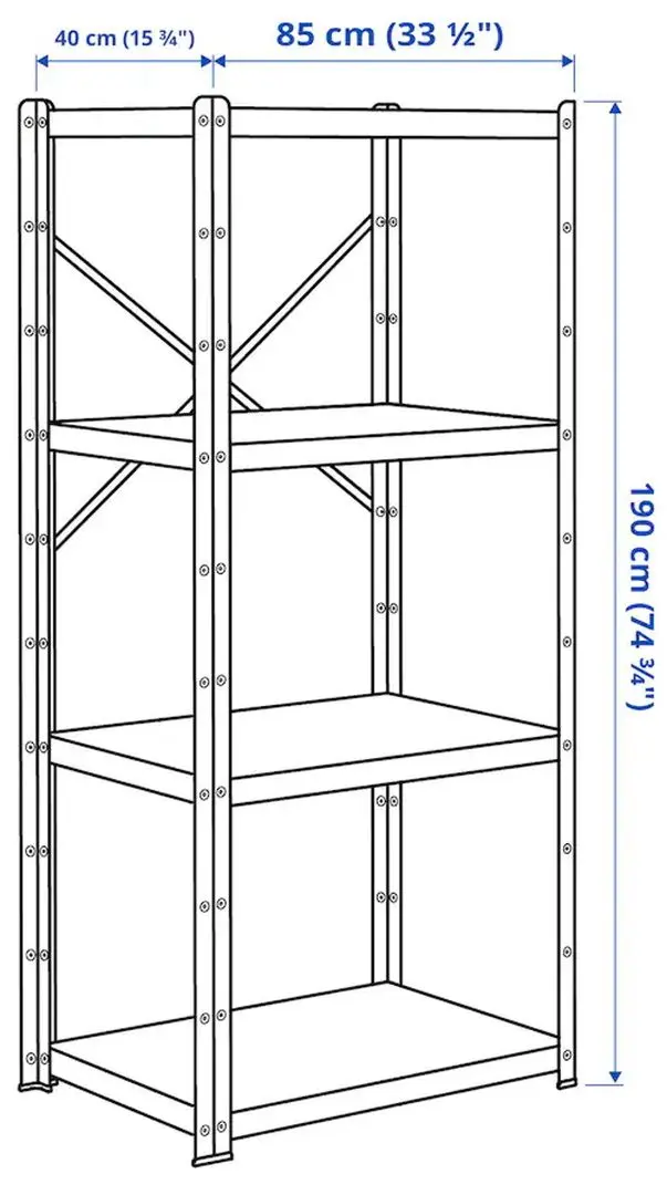 Стеллаж Ikea Bror 85x40x190 (Черный)