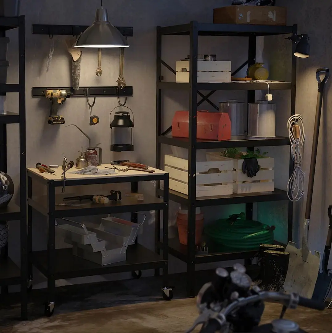 Стеллаж Ikea Bror 85x55x190 (Черный) - 11