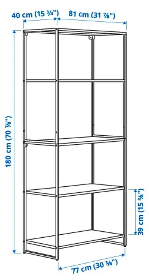 Etajera Ikea Jostein interior/exterior 81x40x180 (Alb)