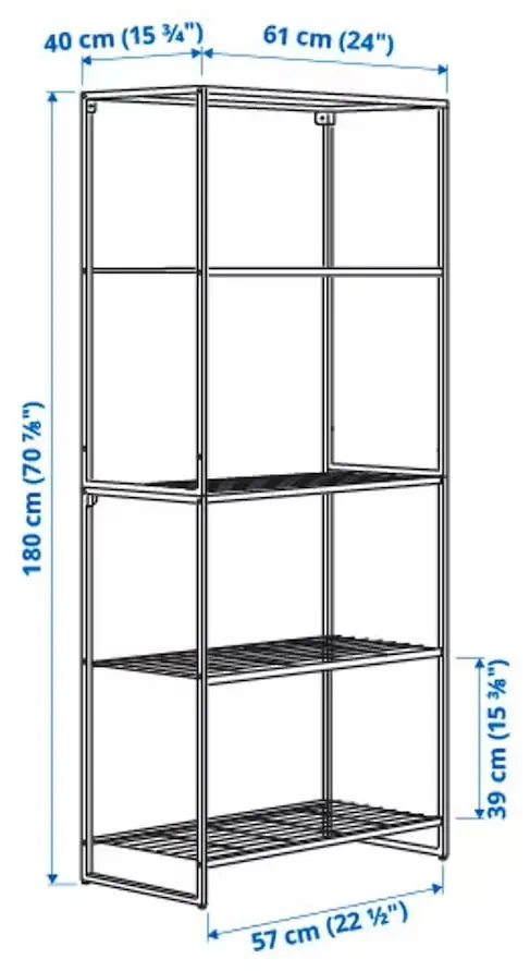 Etajera Ikea Jostein interior/exterior/plasa de sirma 61x40x180 (Alb)