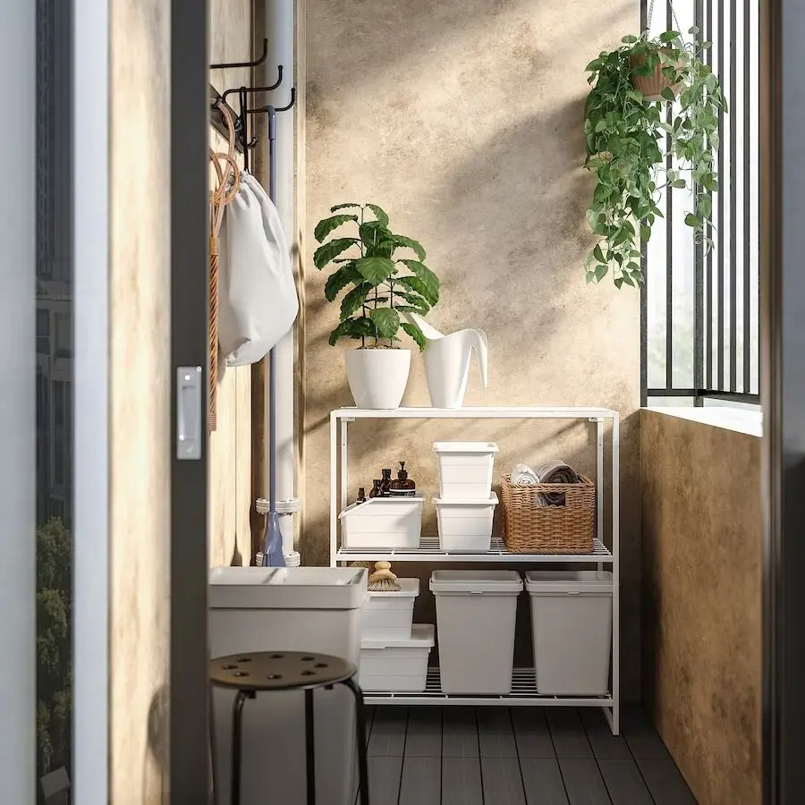 Etajera Ikea Jostein interior/exterior/plasa de sirma 81x40x90 (Alb)