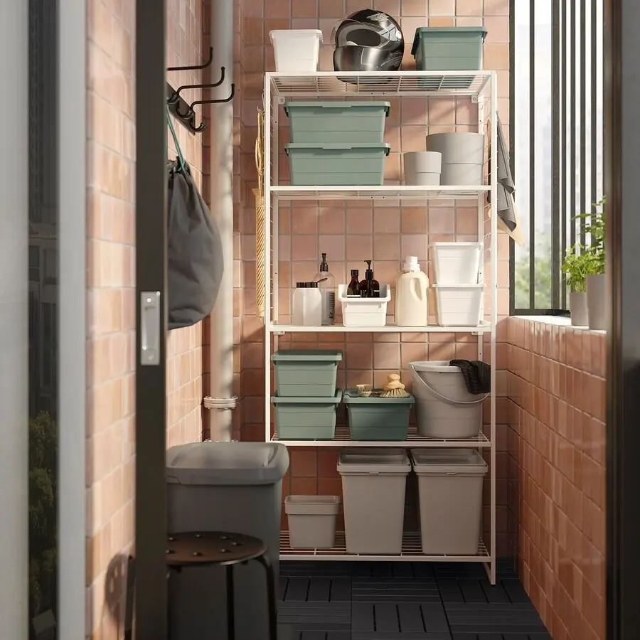 Etajera Ikea Jostein interior/exterior/plasa de sirma 82x40x180 (Alb)