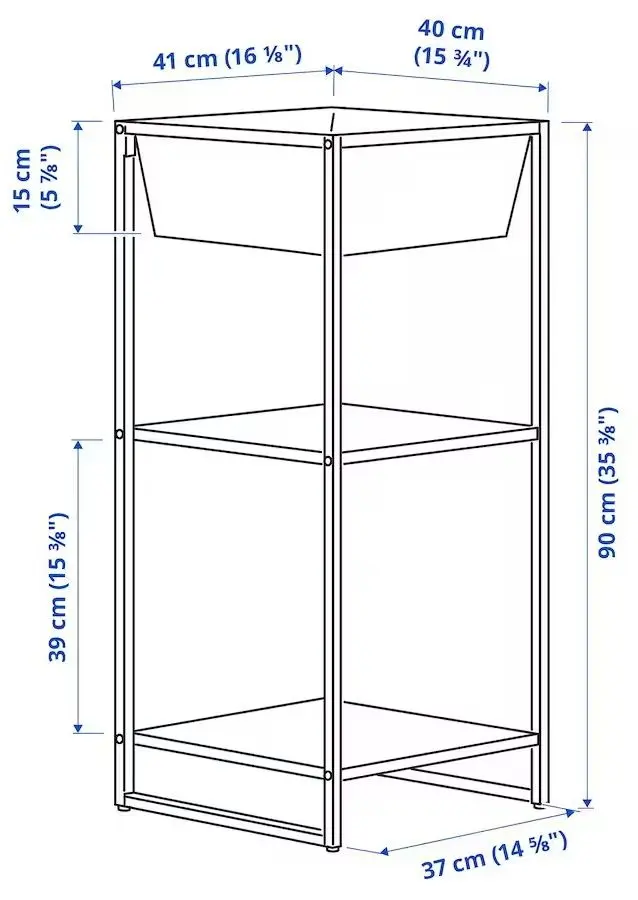Etajera Ikea Jostein cu recipient 41x40x90 (Alb)