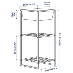 Etajera Ikea Jostein plasa de sirma/recipient 41x40x90 (Alb) Thumb