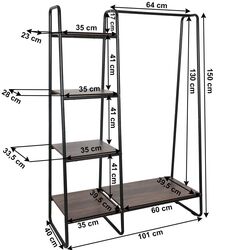 Sistem de depozitare Mobhaus Robyn (Black/Walnut) Thumb