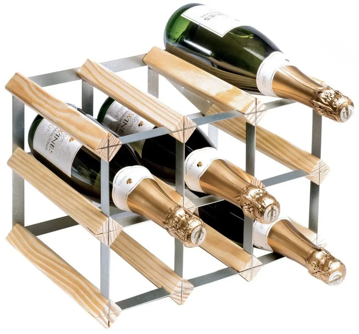 Suport pentru vin RTA Wine0032 Natur 9btl (Wood/Inox) - 3