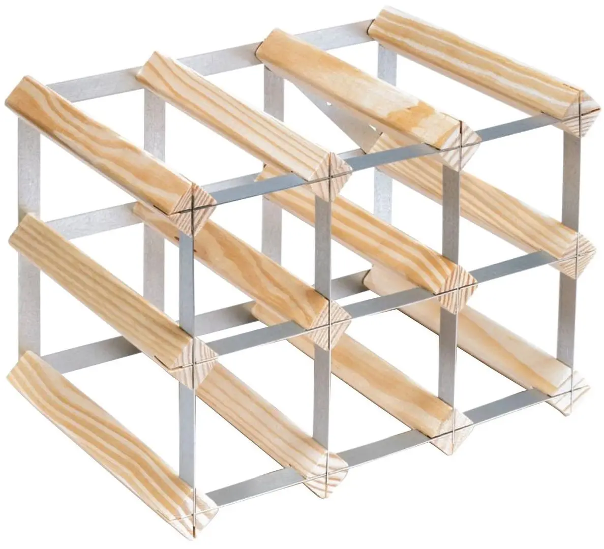 Suport pentru vin RTA Wine0032 Natur 9btl (Wood/Inox)