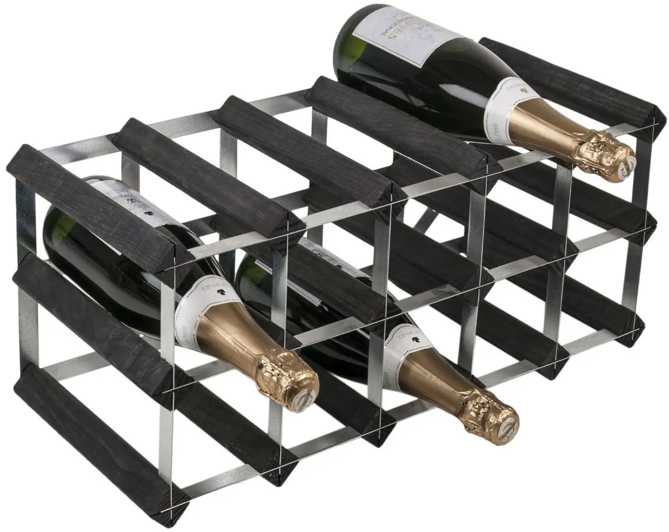 Suport pentru vin RTA Wine0072 15btl (Black Ash/Inox) - 2