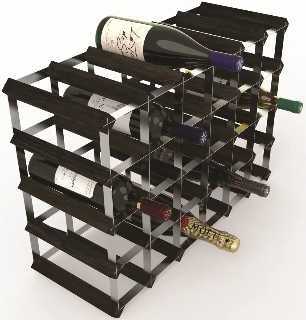 Suport pentru vin RTA Wine0073 30btl (Black Ash/Inox) - 2